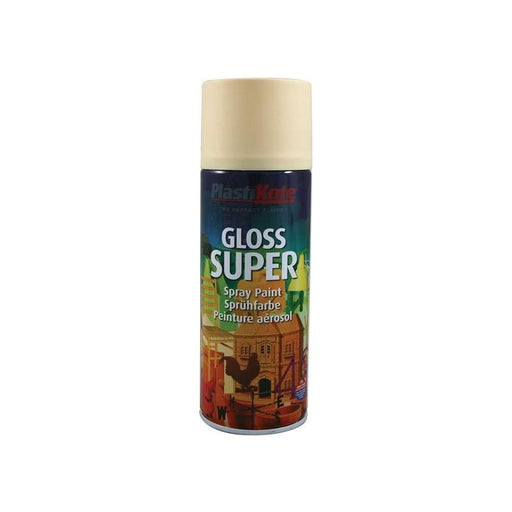 Plastikote Gloss Super Spray Antique White 400ml PlastiKote - RockBottom Nothampton