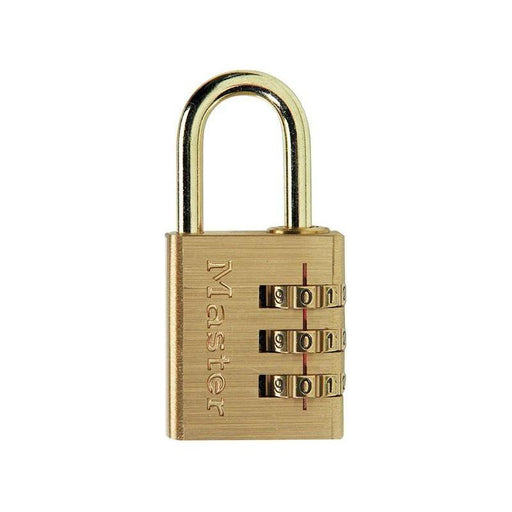 Master Lock Brass Finish 30mm 3-Digit Combination Padlock Master Lock - RockBottom Northampton