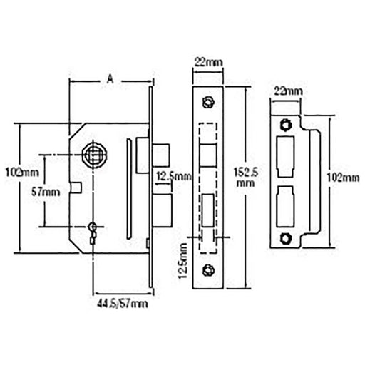 Yale Locks PM246 Internal 2 Lever Mortice Sashlock Polished Chrome 67mm 2.5in Yale Locks - RockBottom Northampton