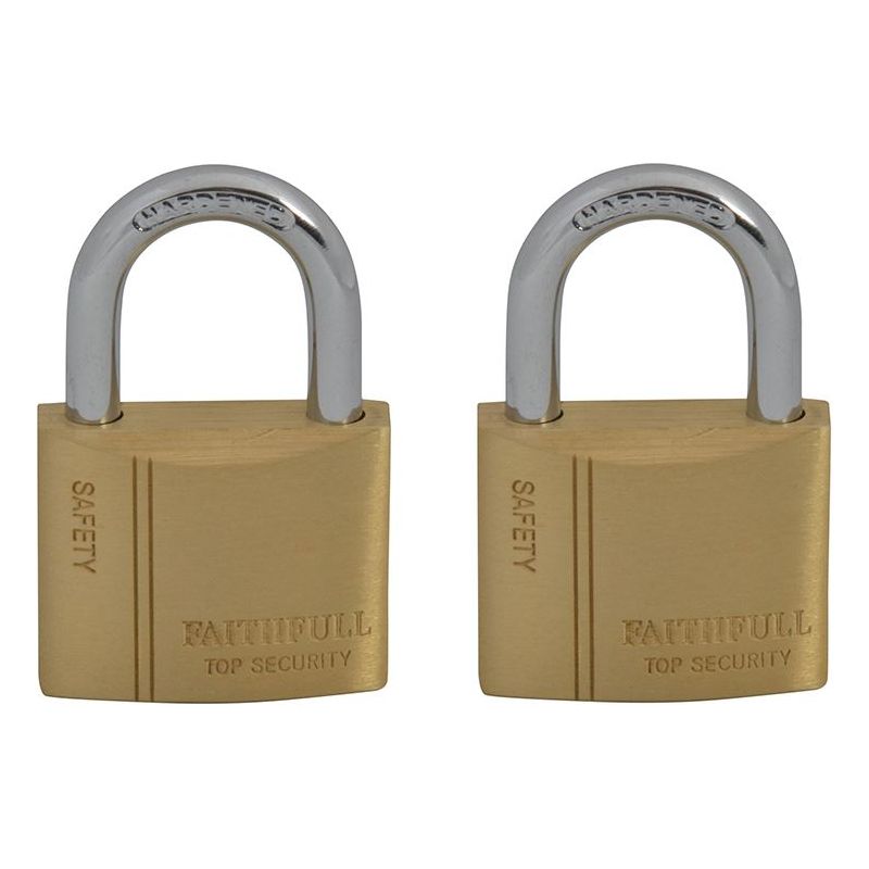 Faithfull Brass Padlock Keyed Alike 2 x 40mm Faithfull - RockBottom Northampton