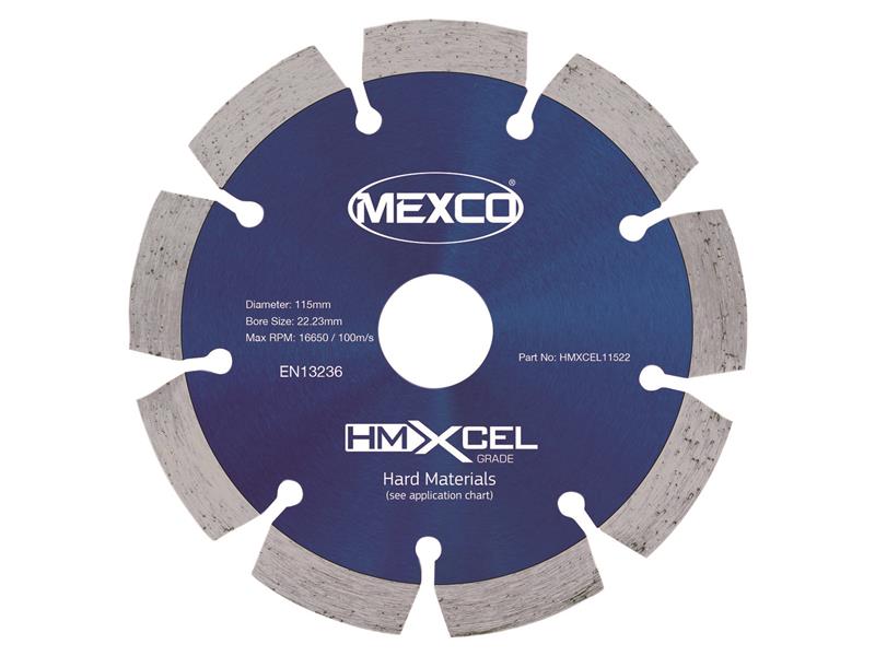 MEXCO - XCEL Grade Hard Materials Diamond Blade 115 x 22mm