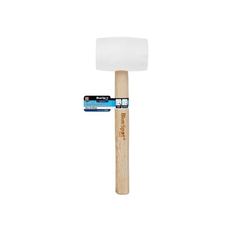 Bluespot Tools White Rubber Mallet 454g (16oz) BlueSpot Tools - RockBottom Northampton