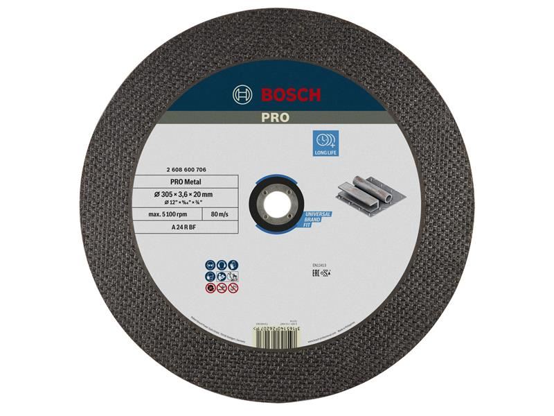 Bosch Powertool Accessories PRO Metal Bonded Cutting Disc 305 x 20mm Bosch Powertool Accessories - RockBottom Northampton