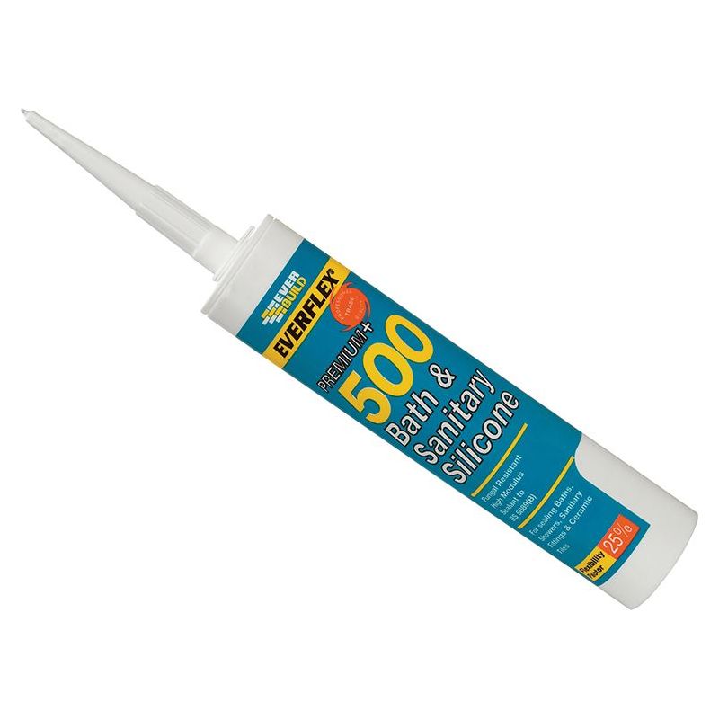 Everbuild Sika 500 Bath & Sanitary Silicone Sealant Manhattan Grey 290ml Everbuild Sika - RockBottom Northamptin