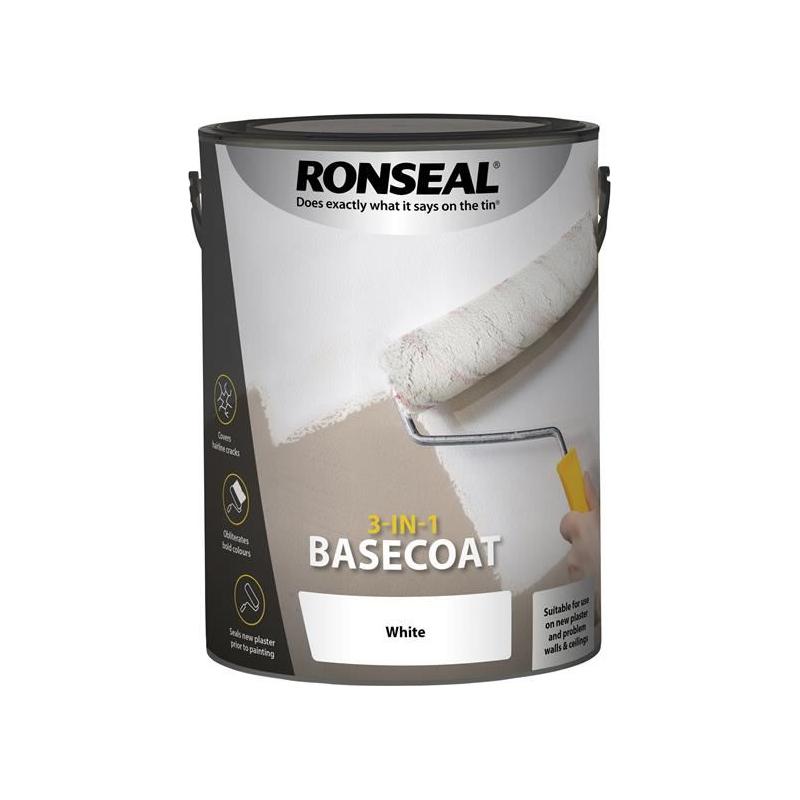 Ronseal 3-in-1 Basecoat White 5 litre Ronseal - RockBottom Nothampton