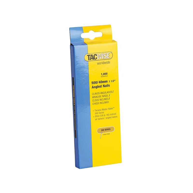 Tacwise 500 18 Gauge 40mm Angled Nails (Pack 1000) Tacwise - RockBottom Northampton