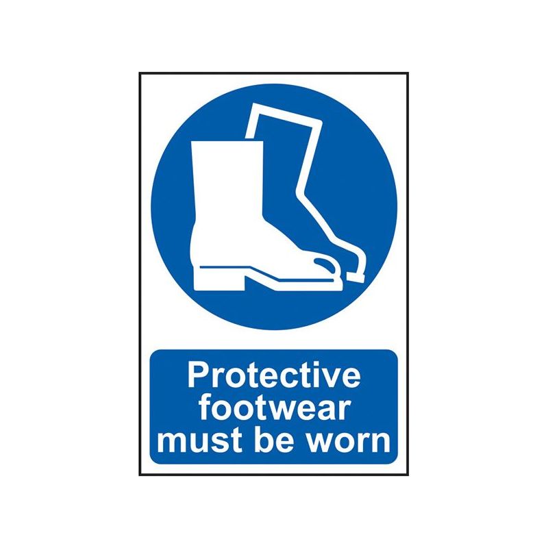 Scan Protective Footwear Must Be Worn - PVC Sign 200 x 300mm Scan - RockBottom Nothampton