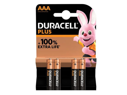 Duracell AAA Cell Plus Power +100% Batteries (Pack 4) Duracell - RockBottom Northampton