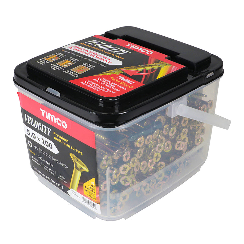 TIMCO Velocity Premium Multi-Use Countersunk Gold Woodscrews — Tub