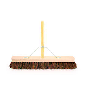 Charles Bentley 24" Stiff Bassine Platform Broom with Handle & Stay
