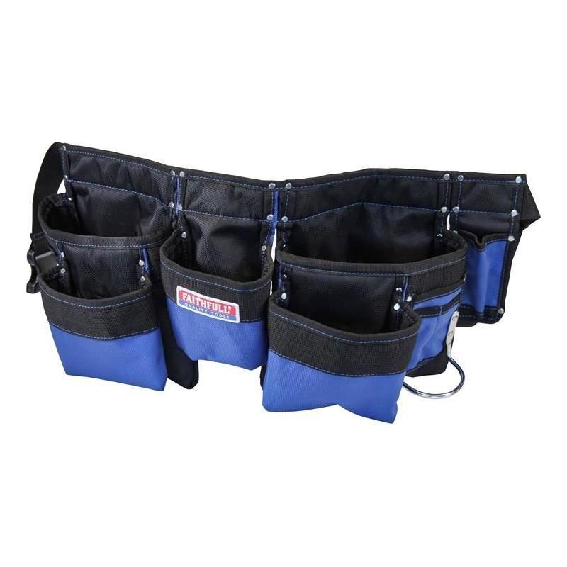 Faithfull Double Tool & Nail Pouch 2100D Nylon Faithfull - RockBottom Northampton