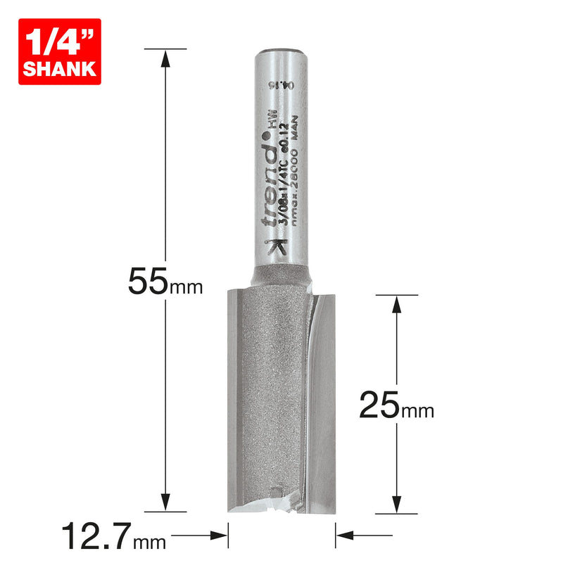 Trend Two Flute Cutter 12.7mm Heavy Duty Tool