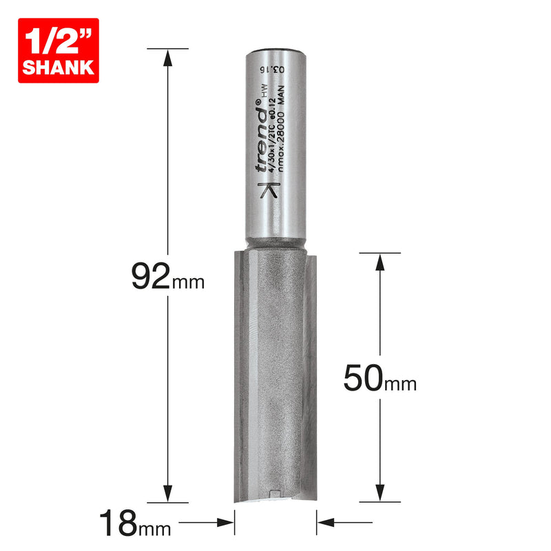 Trend Two Flute Cutter 18mm Diameter