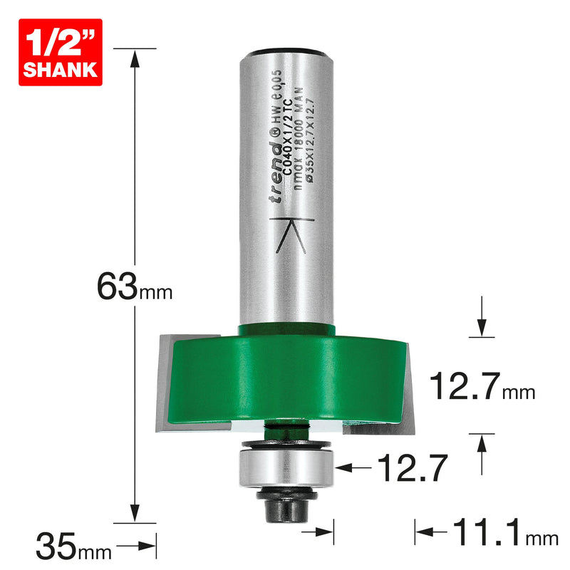 Trend C040X1/2TC Self Guided Rebate Cutter 35mm