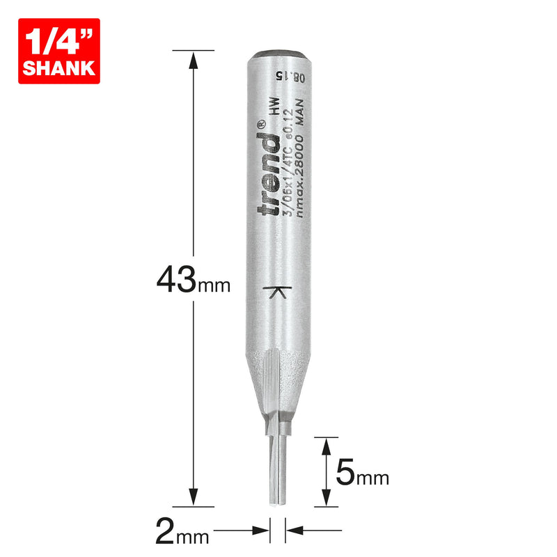 Trend Two Flute Cutter 2mm Diameter