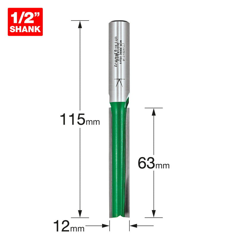 C172X1/2TC - Trend Craft Pro 12mm x 63mm 1/2in shank router cutter bit for use with Trend Lock Jigs