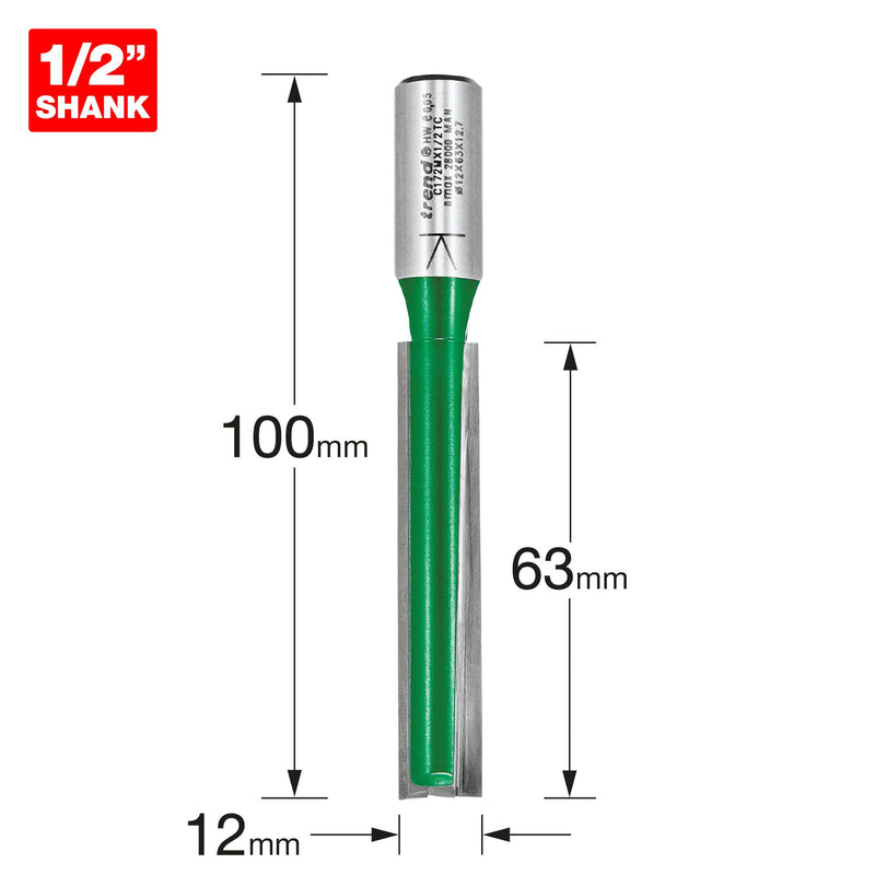 Trend C172MX1/2TC Two Flute Cutter 12mm
