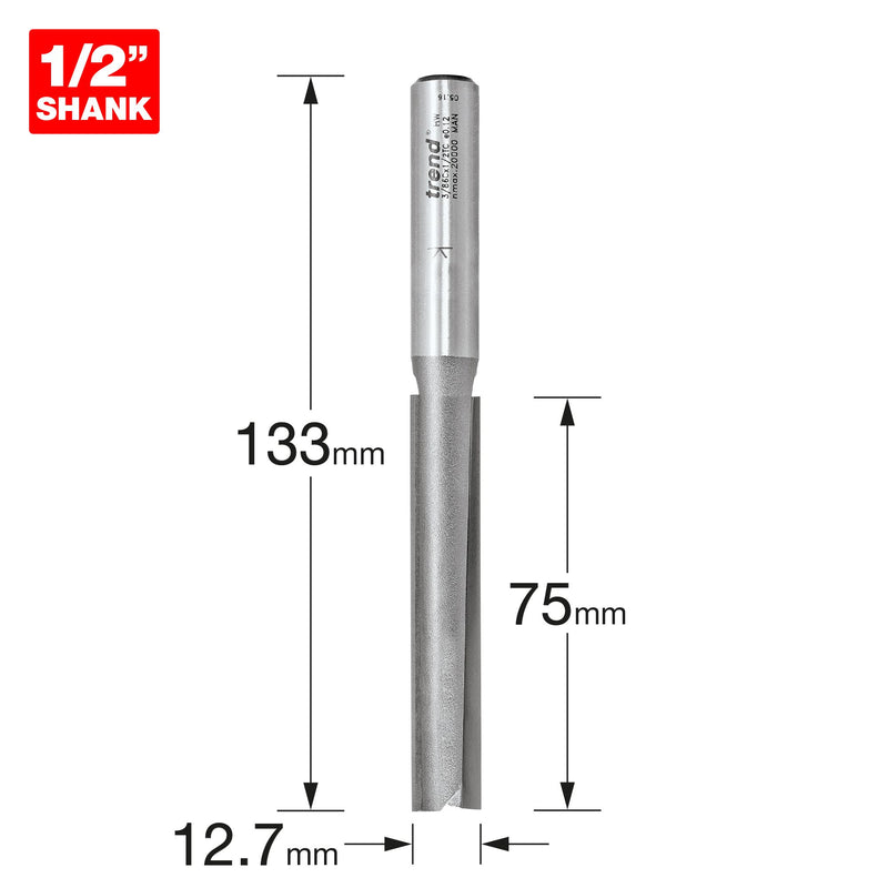 Trend 3/86CX1/2TC Two Flute Cutter 12.7mm