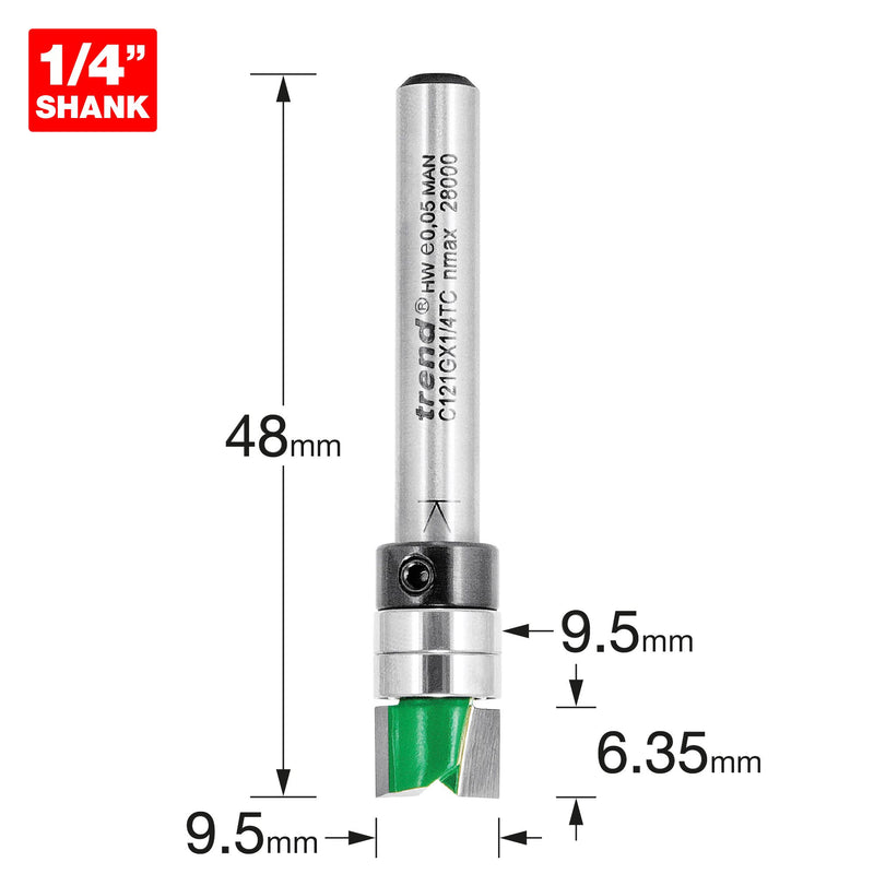 C121GX1/4TC - Template profile 9.5mm diameter
