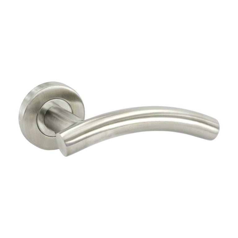 Securit Satin Stainless Steel Latch Handles (Pair) 50mm - Arc Style