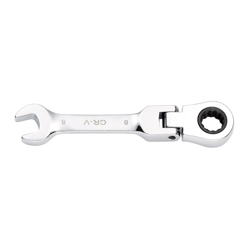 Draper HI-TORQ Metric Stubby Flexible Head Ratchet Combination Spanner, 8mm Draper - Town Tools