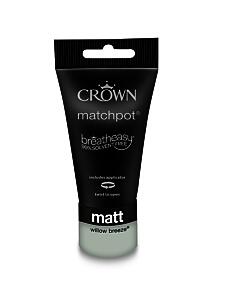 Crown Walls & Ceilings Matt Emulsion Tester Pot 40ml - Willow Breeze