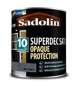 Sadolin Superdec Satin Opaque Wood Finish Silver Coppice 1L