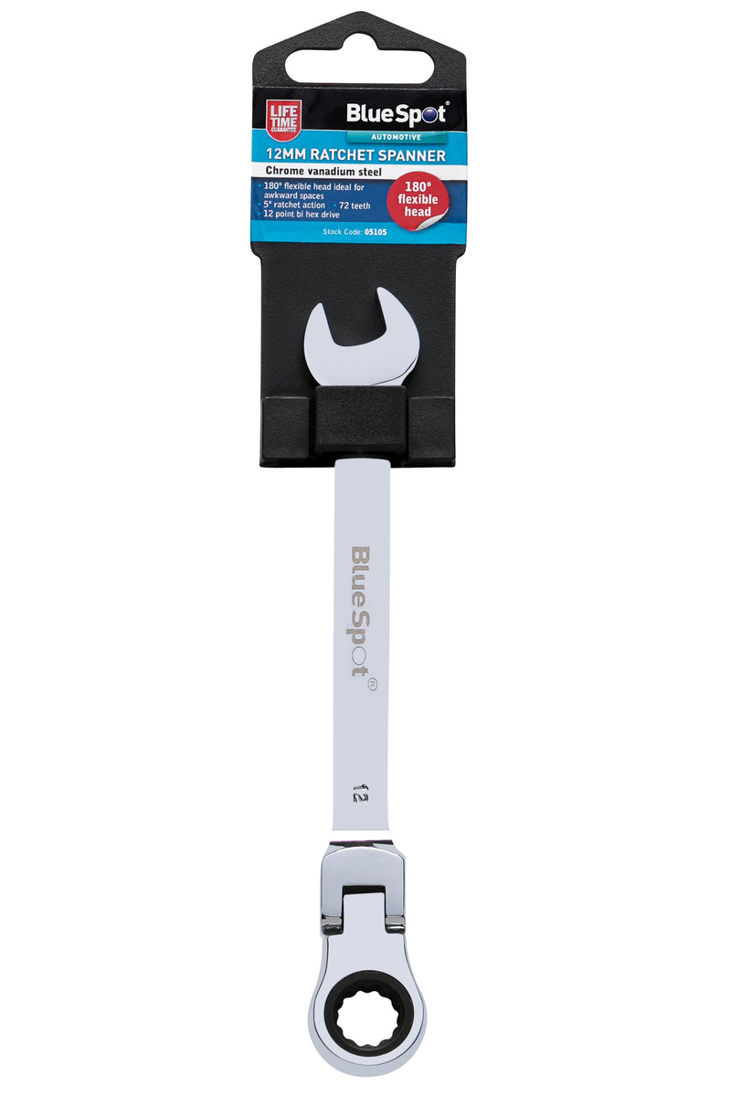 Blue Spot Tools Ratchet Spanner Flexible Head (180°)