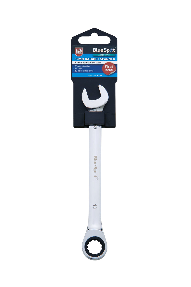 Blue Spot Tools Ratchet Spanner Fixed Head