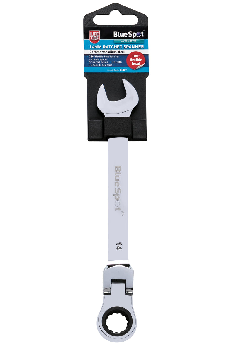 Blue Spot Tools Ratchet Spanner Flexible Head (180°)