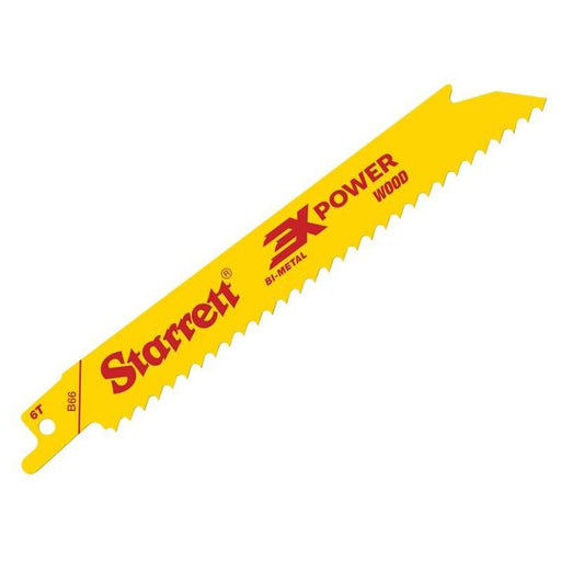 Starrett B66-5 Bi-Metal Reciprocating Blade, Wood Straight 152mm 6 TPI (Pack 5) Starrett - RockBottom Nothampton