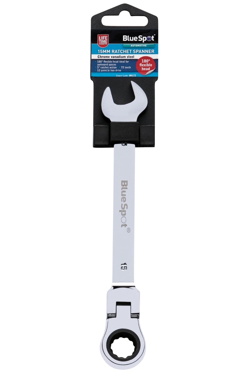 Blue Spot Tools Ratchet Spanner Flexible Head (180°)