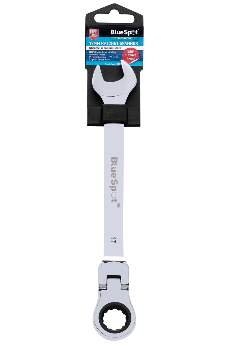 Blue Spot Tools Ratchet Spanner Flexible Head (180°)
