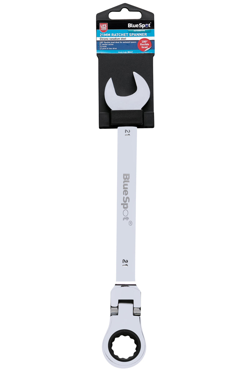 Blue Spot Tools Ratchet Spanner Flexible Head (180°)