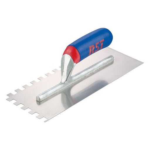 R.S.T. Notched Trowel Square 6mm² Soft Touch Handle 11 x 4.1/2in R.S.T. - RockBottom Nothampton
