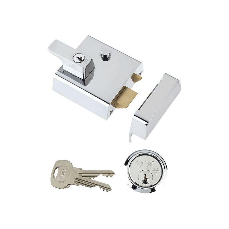Yale Locks P2 Double Security Nightlatch 40mm Backset Chrome Finish Visi Yale Locks - RockBottom Northampton
