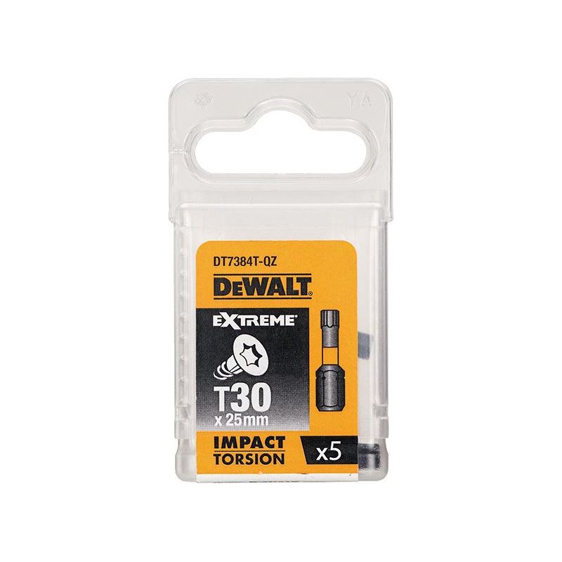 Dewalt Power Tools Impact Torsion Bits TX30 x 25mm (Pack 5) DeWALT Power Tools - RockBottom Northampton