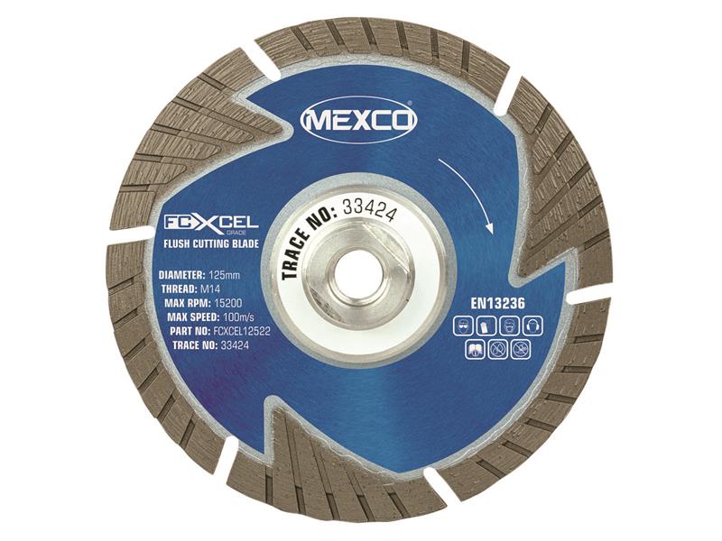MEXCO - FCXCEL Grade Flush Cut Diamond Blade 125 x 22mm