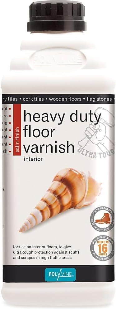 Polyvine Heavy Duty Floor Varnish - Satin Finish - 1 Litre