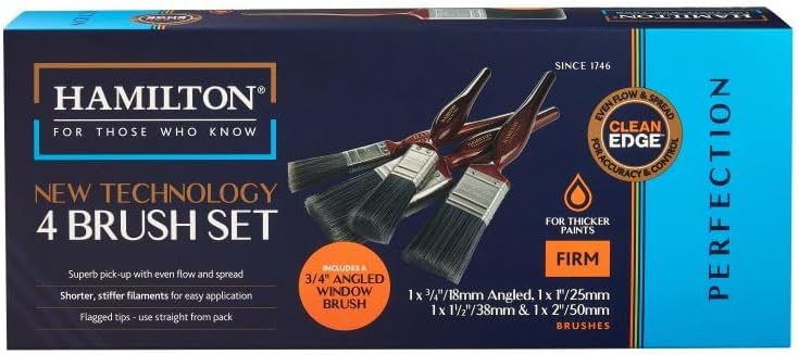 HAMILTON PERFECTION CLEANEDGE™ FLAT BRUSHES 4 PACK