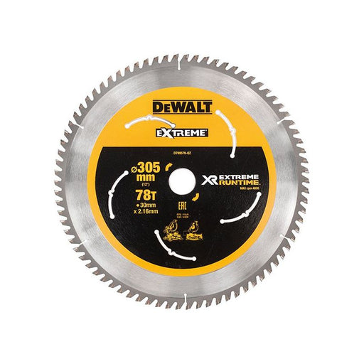 Dewalt Power Tools XR FlexVolt Mitre Saw Blade 305 x 30mm x 78T DeWALT Power Tools - RockBottom Northampton