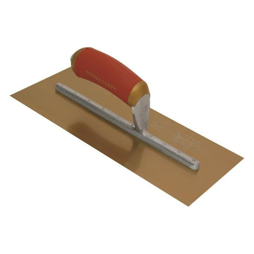 Marshalltown MPB1GSD Pre-Worn PermaShape® Finishing Gold S/S Trowel DuraSoft® 11 x 4.1/2in Marshalltown - RockBottom Northampton