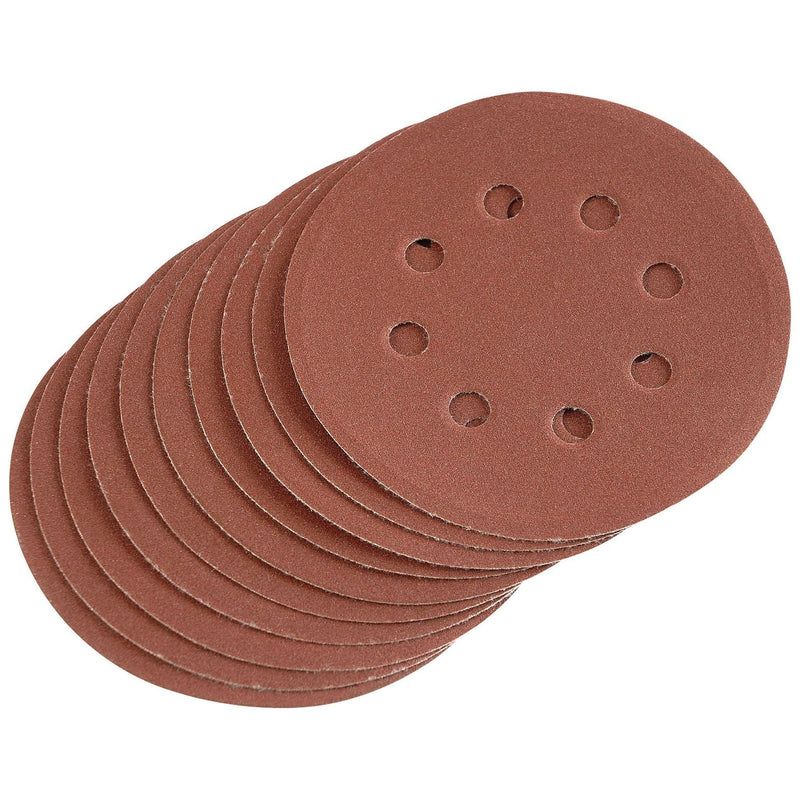 Draper Hook and Loop Sanding Discs, 125mm, 240 Grit (Pack of 10) 64040 Draper - Town Tools 