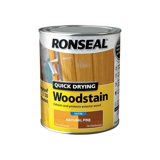 Ronseal Quick Drying Woodstain Satin Natural Pine 750ml Ronseal - RockBottom Nothampton