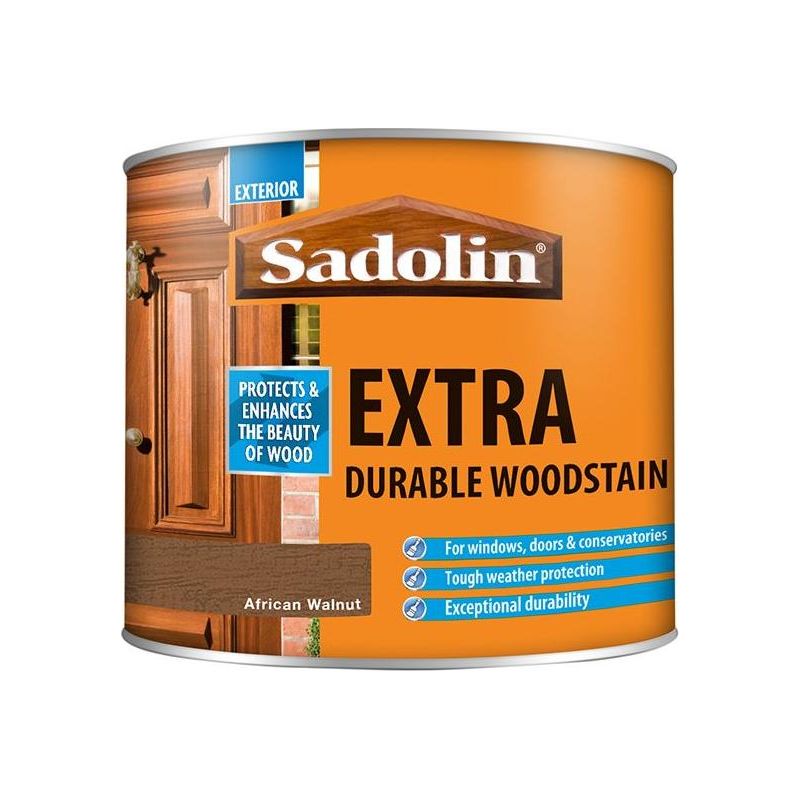 Sadolin Extra Durable Woodstain African Walnut 500ml Sadolin - RockBottom Nothampton