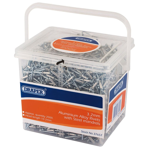 Draper Blind Rivets, 3.2 x 10.2mm (Tub of 2000) 37657 Draper - Town Tools 