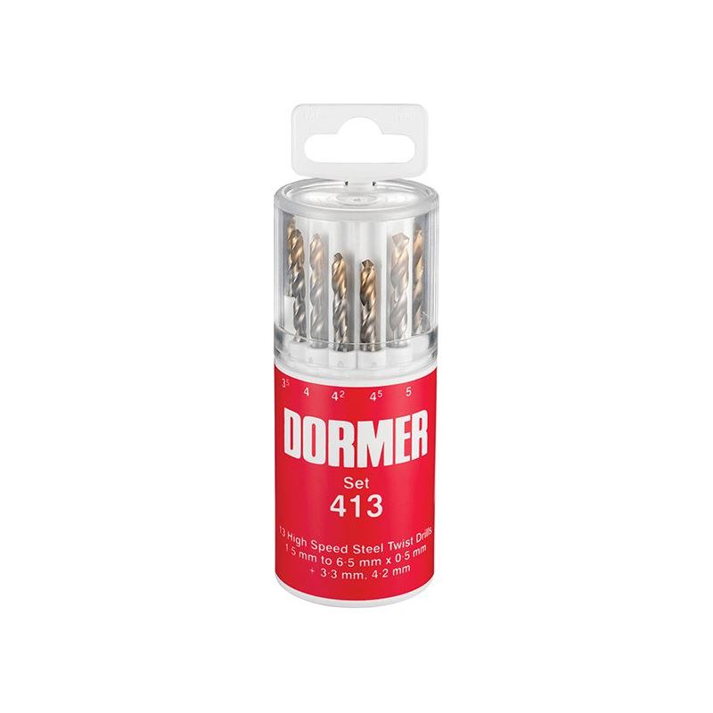 Dormer A094 No.413 HSS TiN Coated Drill Set of 13 1.5- 6.50mm x 0.5mm Dormer - RockBottom Northampton