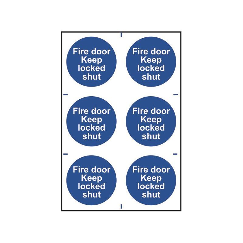 Scan Fire Door Keep Locked Shut - 6 PVC Signs 100 x 100mm Scan - RockBottom Nothampton