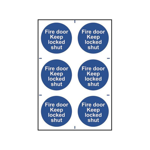 Scan Fire Door Keep Locked Shut - 6 PVC Signs 100 x 100mm Scan - RockBottom Nothampton