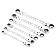 Draper HI-TORQ Metric Flexible Head Double Ring Ratchet Spanner Set (6 Piece) Draper - Town Tools